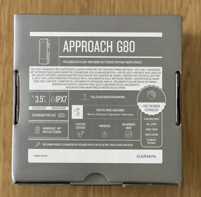 Garmin Approach G80Box - Back