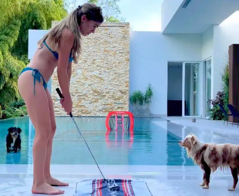 Belen Mozo - Golf Pose by the Pool